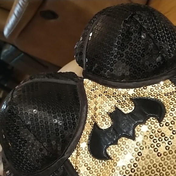 BATMAN 🦇 Corset Adjustable M-L Sequined - Picture 2 of 7